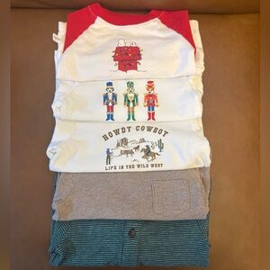 Janie & Jack Graphic T-Shirts BUNDLE - Red, White, Brown, Green